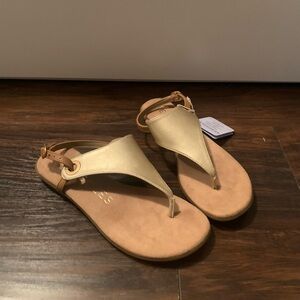 NWT gold thong sandals